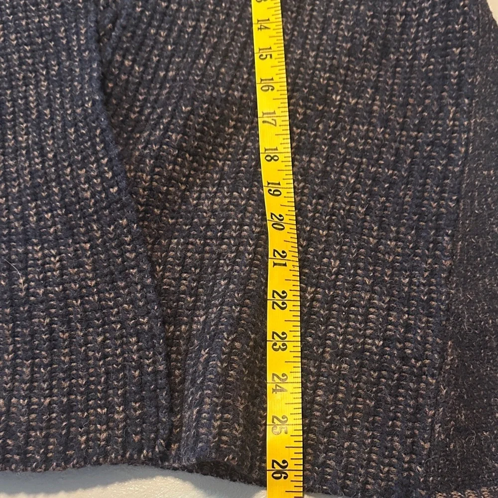 GAP Women's Navy Open Front Cardigan 100% Lambswool M Cozy Cottagecore Fisherman
